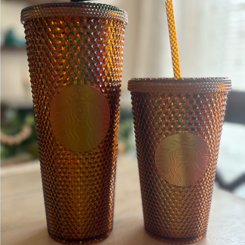 Starbucks Limited Edition Iridescent studded Orange Tumblers